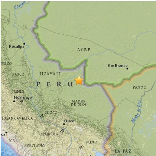 Terremoto de 7.5 grados en frontera Perú-Brasil-Bolivia