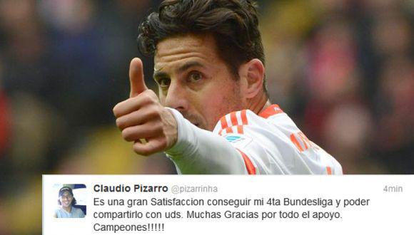 Claudio Pizarro celebra en Twitter su cuarta Bundesliga con Bayern Múnich