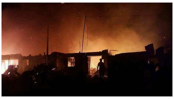 Incendio consume nueve viviendas en Sullana 