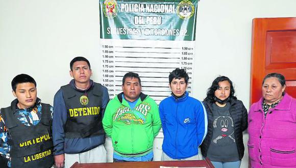 Seis presuntos integrantes de ‘Los cachacos de Macario’ fueron detenidos en una operación que montó la Policía en distintos puntos de Trujillo. Pareja de cabecilla fue intervenida.