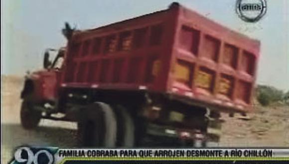 Detienen a familia que cobraba por botar basura al Río Chillón