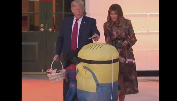 ​Donald Trump le juega una broma a niño disfrazado de Minion (VIDEO)