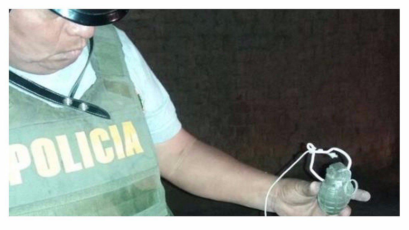 Trujillo: Hallan una granada de guerra tipo piña en plena vía pública 