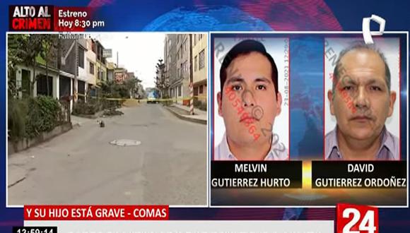 David Gutiérrez Ordóñez se desplazaba junto a su hijo Melvin Gutiérrez Hurto cuando fueron asaltados y baleados por delincuentes. (24 Horas)