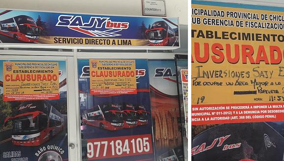 Municipalidad de Chiclayo clausura las oficinas de la empresa de bus siniestrado en Fiori (FOTOS)
