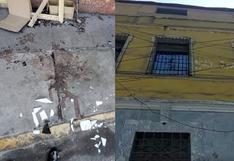 Vidrio se desprende de un tercer piso de vivienda e impacta en cabeza de peatón, en el Cercado de Lima (VIDEO)