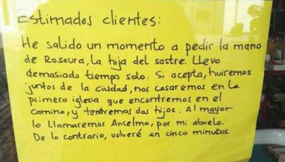 "Ahora vuelvo", descubre qué hay detrás de este cartel que es viral en redes