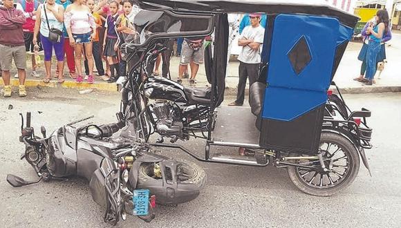 Escolares resultan heridas en choque entre mototaxi y motocicleta