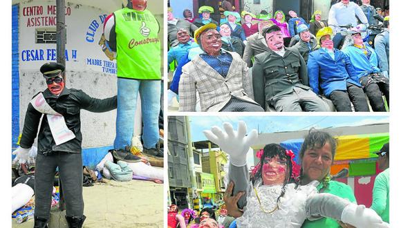 Año Nuevo: Muñecos de Gerardo Viñas Dioses y de ex alcaldesa son los más pedidos en Tumbes
