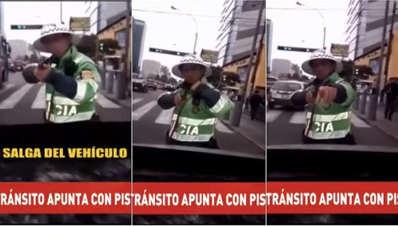 San Isidro: policía de tránsito apunta a conductor que quiso embestirlo con su auto (VIDEO)