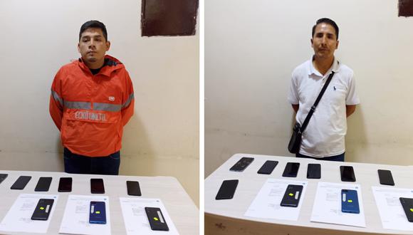 Sujetos detenidos con celulares dudosos