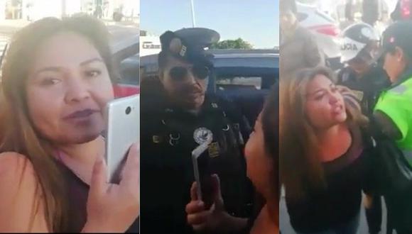 Mujer es detenida tras faltarle el respeto a policía en Arequipa (VIDEO)