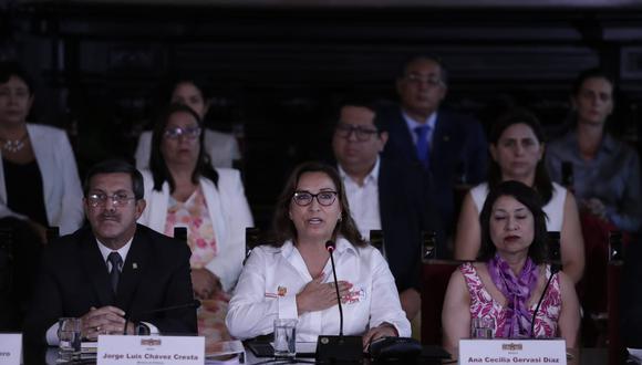 Dina Boluarte dio conferencia de prensa acompañada de sus ministros horas después de publicarse el informe de la CIDH