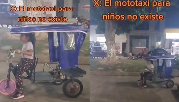 Muchos pensaron que no existía el mototaxi para niños, este video prueba que no era así. (Foto: @czarjp1105/composición)