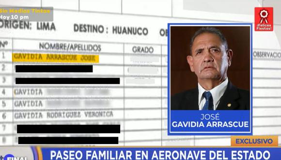 Se reveló la lista de pasajeros del vuelo oficial de José Gavidia. (Foto: Punto Final)