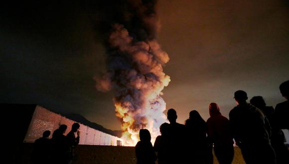 Incendio en Cajamarquilla. Foto: César Grados (GEC)