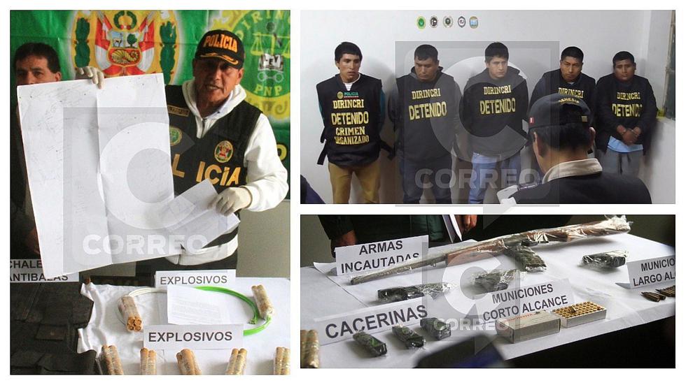 "Los apretones de Ate" planeaban atracar bancos de Huancayo usando armas y dinamita  (VIDEOS)