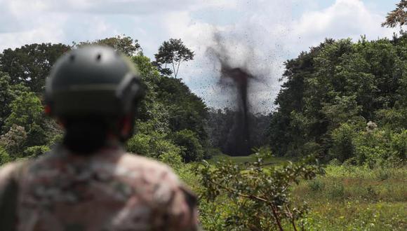 Pasco: supervisaron destrucción de pistas de aterrizaje clandestinas usadas por el narcotráfico (Foto: Ministerio de Defensa)
