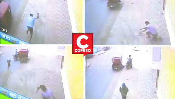 El obrero se arrojó de la mototaxi en marcha cuando vio que los sicarios asesinaron al chofer del trimóvil.