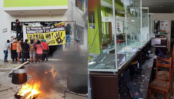 Se registró enfrentamientos entre ciudadanos y policías, en Tocache. (Foto: Facebook)