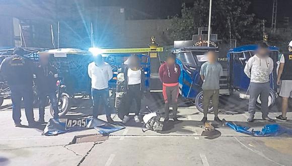 Policía interviene inmueble ubicado en centro poblado Cambio Puente, donde encontró tres mototaxis, un motocarguero y autopartes.