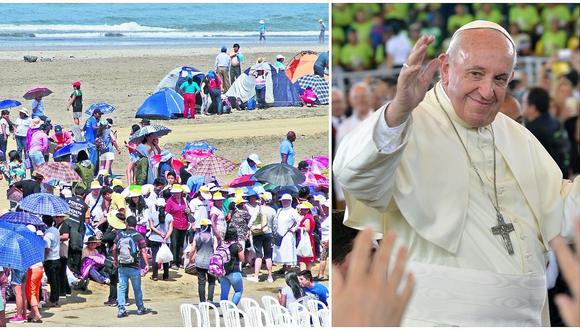 Feligreses pernoctaron en Huanchaco a la espera del papa Francisco (INFOGRAFÍA)