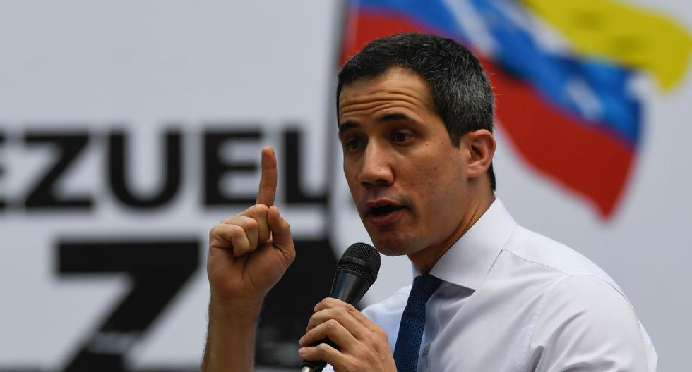 El líder opositor venezolano Juan Guaidó pronuncia un discurso en Caracas, el 22 de octubre de 2020. (Foto de Federico PARRA / AFP).