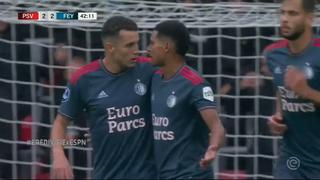 Marcos López desbordó y su centro provocó el gol de Feyenoord vs. PSV (VIDEO)