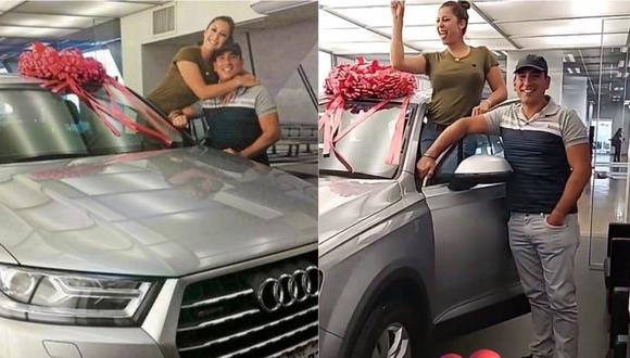 Karla Tarazona recibió un lujoso auto como regalo por su primer mes de casados. | Foto: Composición.
