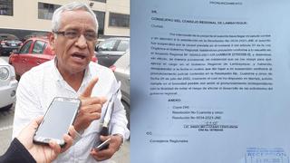 Anselmo Lozano pide reasumir funciones de gobernador regional