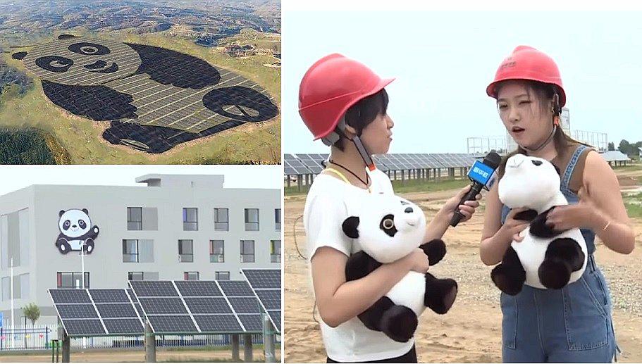 China planea construir 100 plantas solares más con forma de oso panda (VIDEO)