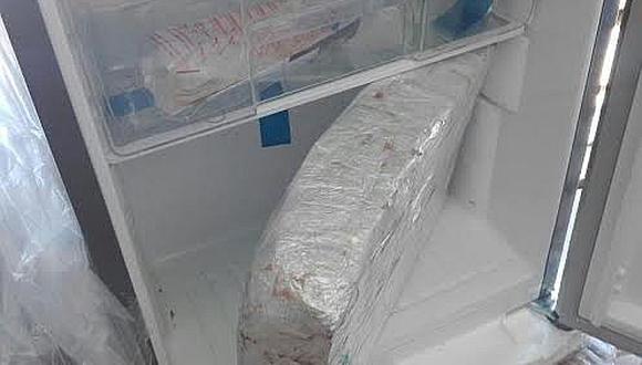 Juliaca: policía incauta droga que venía camuflada en una refrigeradora