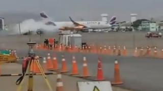 Latam Perú sobre vehículo que ingresó a pista e impactó con avión: “Los motivos los desconocemos” (VIDEO)