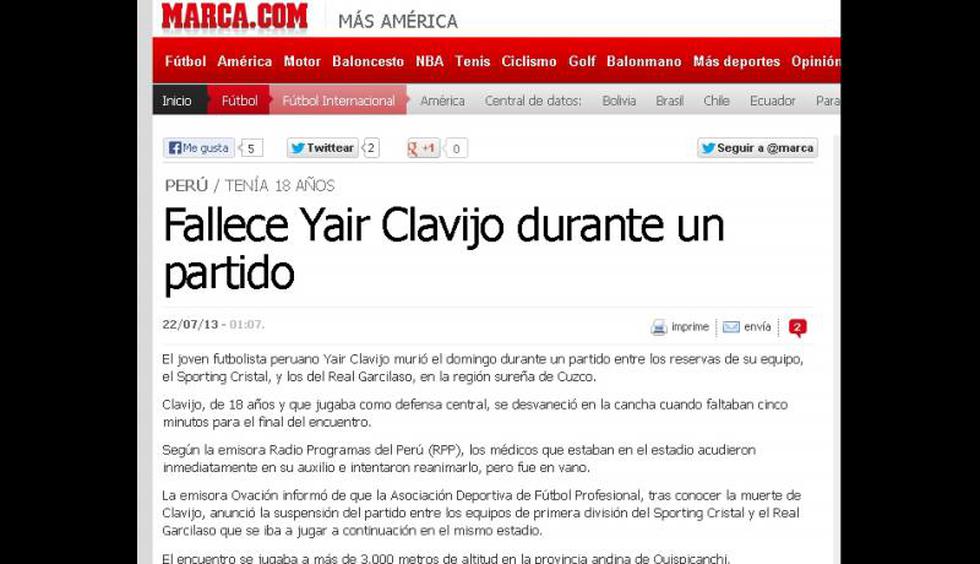 Así informó la prensa internacional sobre la muerte de Yair Clavijo