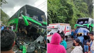 Un muerto y quince heridos deja fuerte colisión entre bus de pasajeros y camión en Selva Central