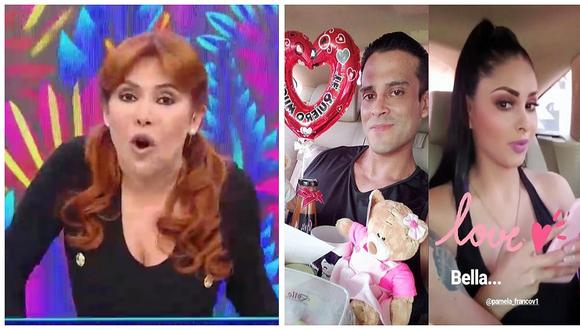 Magaly Medina llama "par de pinochos" a Christian y Pamela tras celebrar su primer mes (VIDEO)