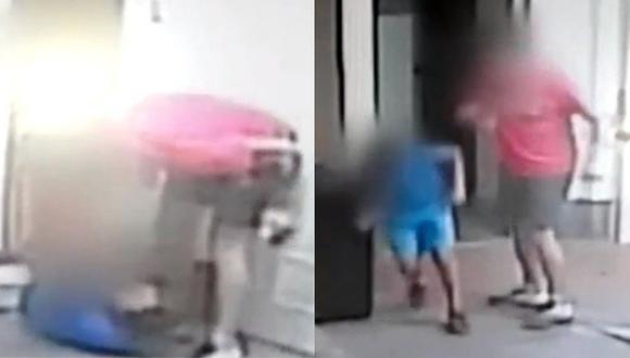 Padre extranjero golpea con puñetes a su hijo en Miraflores (VIDEO)