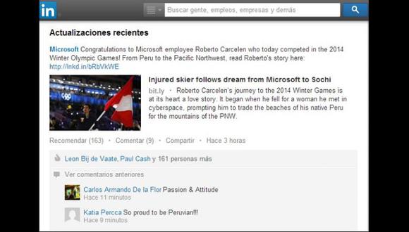 Microsoft saludó a Roberto Carcelén por su participación