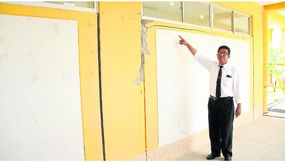 Pabellón nuevo a punto de colapsar en colegio Ildefonso Coloma 