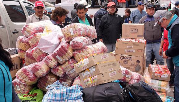Cusco recolecta 130 toneladas de ayuda para damnificados por huaicos 
