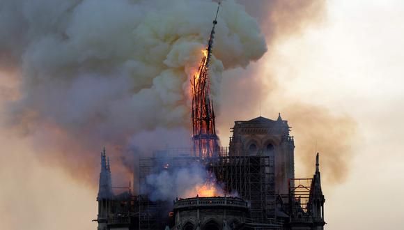 La emblemática aguja de Notre Dame fue destruida por el fuego. (AFP / Geoffroy VAN DER HASSELT).