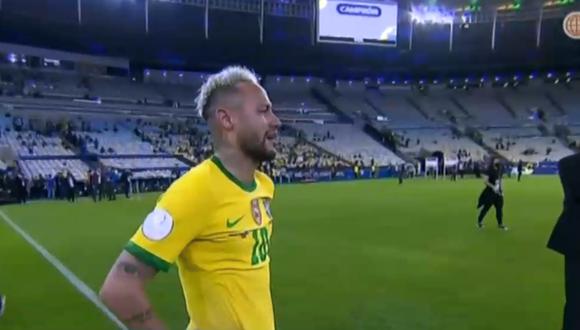 El llanto de Neymar tras perder el título de la Copa América ante Argentina. (Foto: Captura América TV)