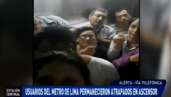 Metro de Lima: Pasajeros excedieron capacidad en ascensor y quedaron atrapados por varios minutos