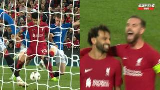 Liverpool vs. Rangers: Salah convierte el 2-0 desde un penal que recibió Luis Díaz en Champions League (VIDEO)