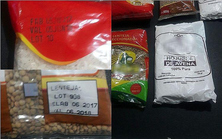 Entegan productos vencidos y sin registro sanitario a familias de zonas altas