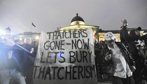 Opositores de Margaret Thatcher celebran una "fiesta" en Londres