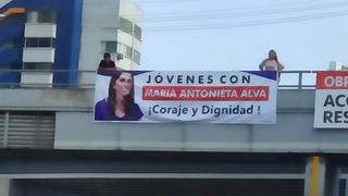 Aparecen carteles de respaldo a la ministra María Antonieta Alva