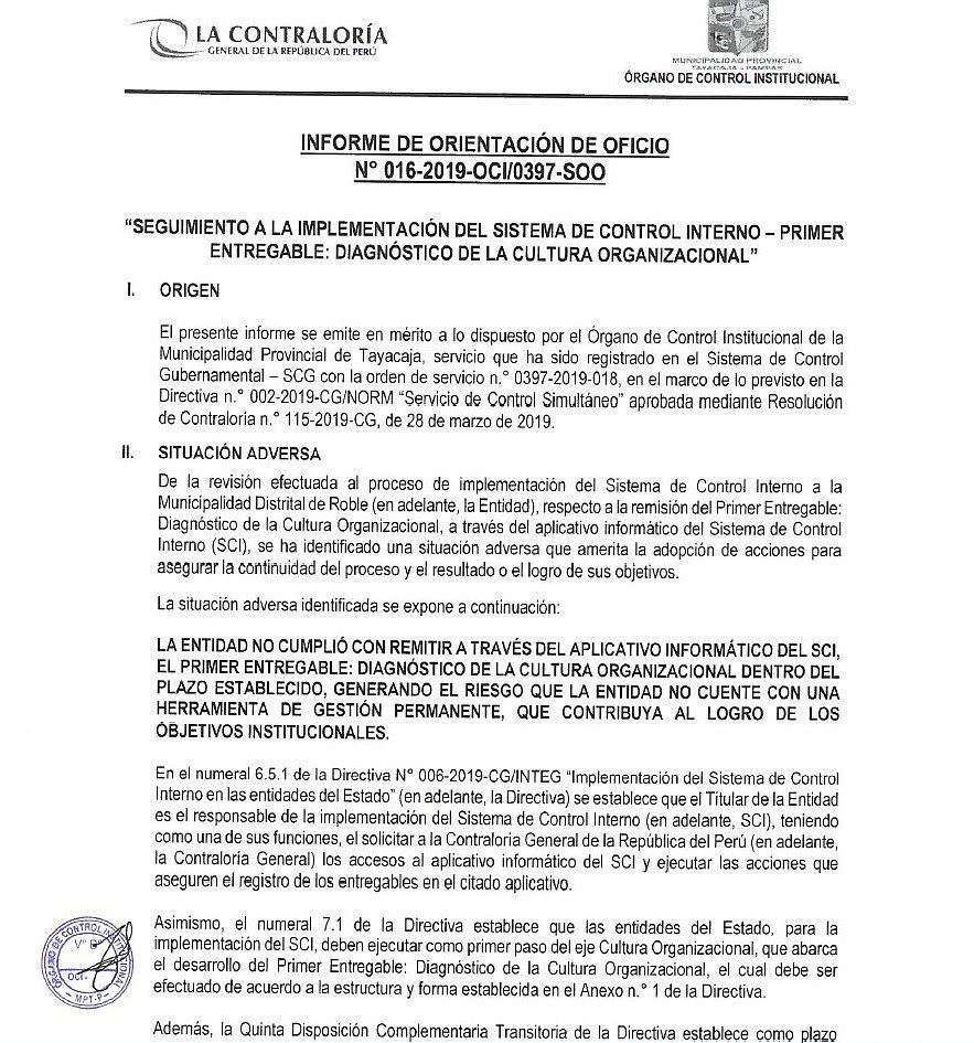 Posible riesgo en implementación de Sistema de Control