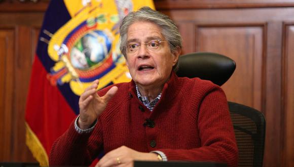 Lasso asumió la presidencia de Ecuador en mayo del 2021. Quito se encuentra bajo una grave crisis desde hace dos semanas por numerosas protestas. (Foto de CARLOS SILVA / Gabinete de prensa de la Presidencia de Ecuador / AFP)