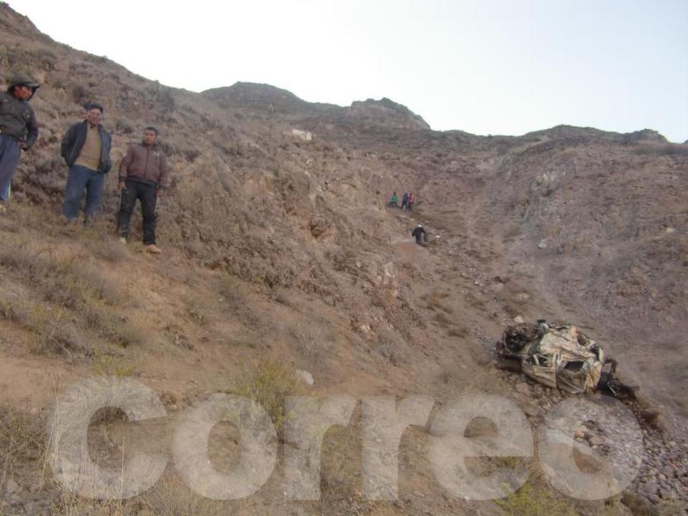 Camioneta de minera quedó destrozada en abismo de 900 metros